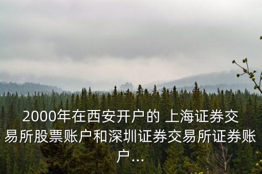 2000年在西安開(kāi)戶的 上海證券交易所股票賬戶和深圳證券交易所證券賬戶...