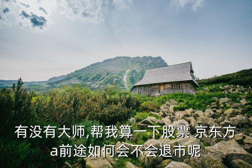 有沒有大師,幫我算一下股票 京東方a前途如何會(huì)不會(huì)退市呢