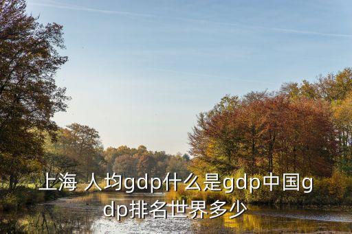 上海 人均gdp什么是gdp中國gdp排名世界多少