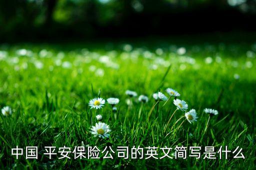 中國(guó) 平安保險(xiǎn)公司的英文簡(jiǎn)寫是什么