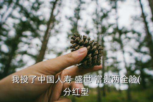 我投了中國人壽 盛世 富貴兩全險(分紅型