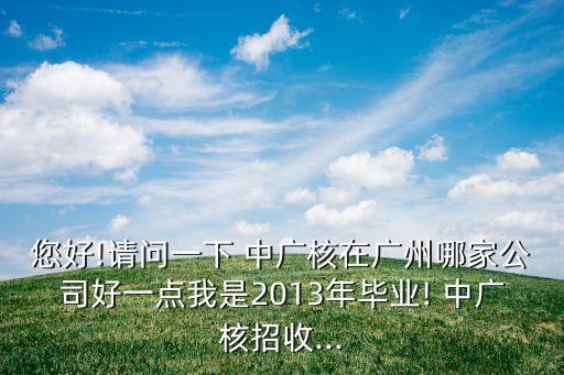 您好!請(qǐng)問一下 中廣核在廣州哪家公司好一點(diǎn)我是2013年畢業(yè)! 中廣核招收...