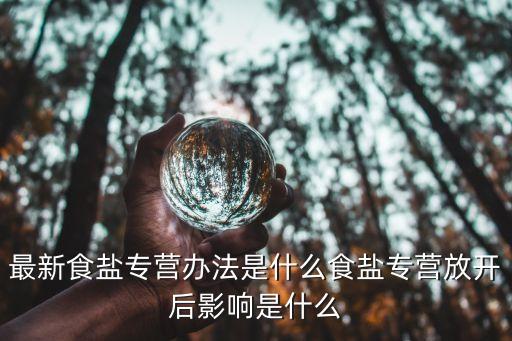 中國鹽業(yè)改革出臺