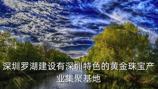 深圳羅湖建設(shè)有深圳特色的黃金珠寶產(chǎn)業(yè)集聚基地