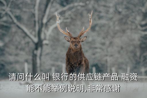 請(qǐng)問什么叫 銀行的供應(yīng)鏈產(chǎn)品 融資能不能舉例說明,非常感謝