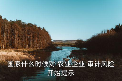 國家什么時候?qū)?農(nóng)業(yè)企業(yè) 審計(jì)風(fēng)險(xiǎn)開始提示