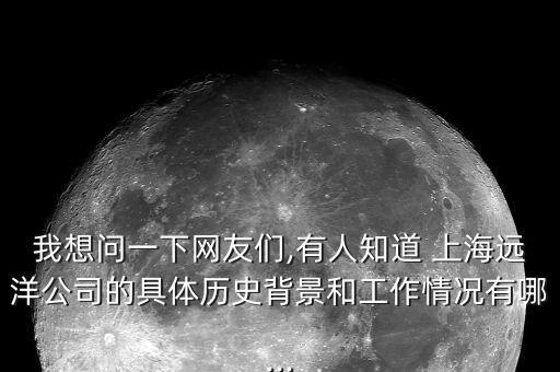 我想問一下網(wǎng)友們,有人知道 上海遠(yuǎn)洋公司的具體歷史背景和工作情況有哪...