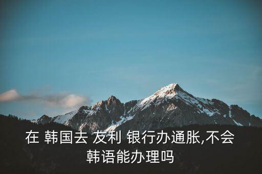 在 韓國(guó)去 友利 銀行辦通脹,不會(huì)韓語(yǔ)能辦理嗎