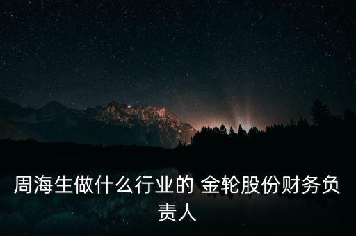 周海生做什么行業(yè)的 金輪股份財務(wù)負責人