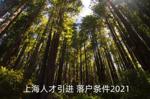  上海人才引進(jìn) 落戶條件2021