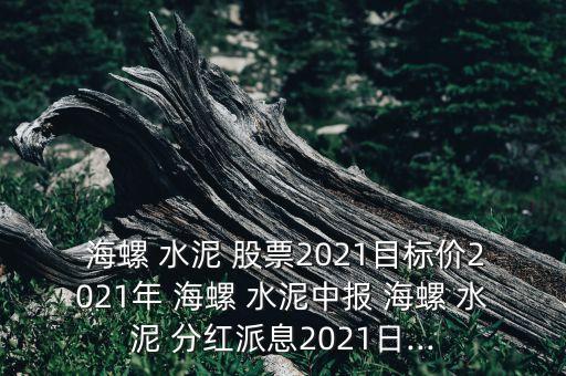  海螺 水泥 股票2021目標(biāo)價2021年 海螺 水泥中報 海螺 水泥 分紅派息2021日...