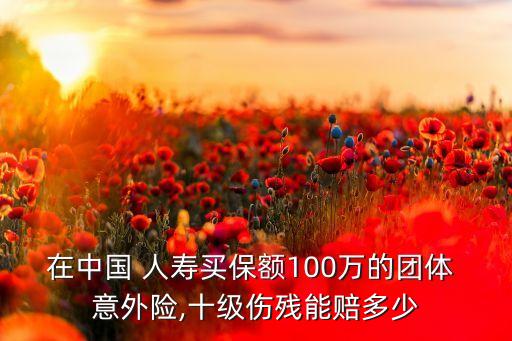 在中國 人壽買保額100萬的團(tuán)體 意外險(xiǎn),十級傷殘能賠多少