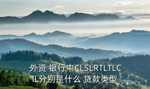  外資 銀行中CLSLRTLTLCIL分別是什么 貸款類型