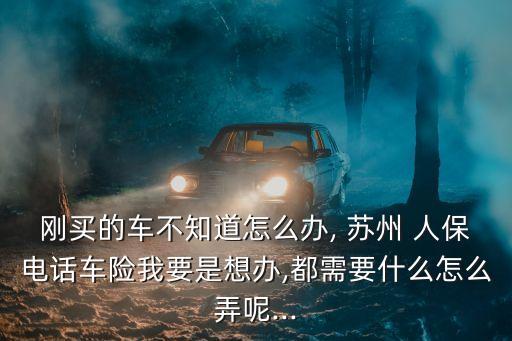 剛買(mǎi)的車(chē)不知道怎么辦, 蘇州 人保電話車(chē)險(xiǎn)我要是想辦,都需要什么怎么弄呢...