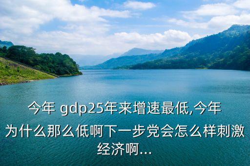 今年 gdp25年來增速最低,今年為什么那么低啊下一步黨會怎么樣刺激經(jīng)濟(jì)啊...