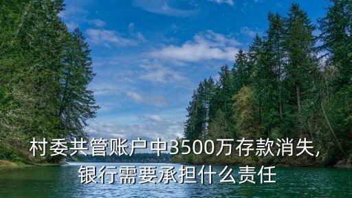 村委共管賬戶中3500萬(wàn)存款消失, 銀行需要承擔(dān)什么責(zé)任