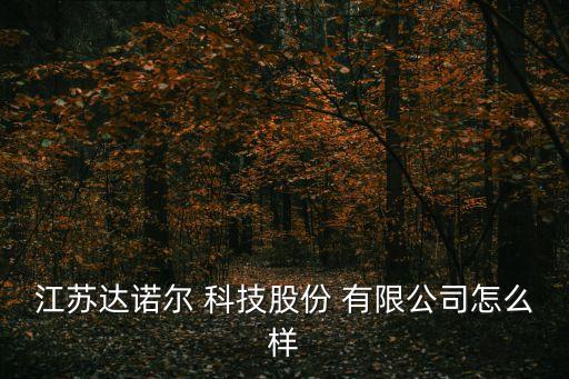 江蘇達(dá)諾爾 科技股份 有限公司怎么樣