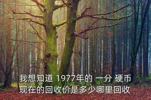 我想知道 1977年的 一分 硬幣現在的回收價是多少哪里回收