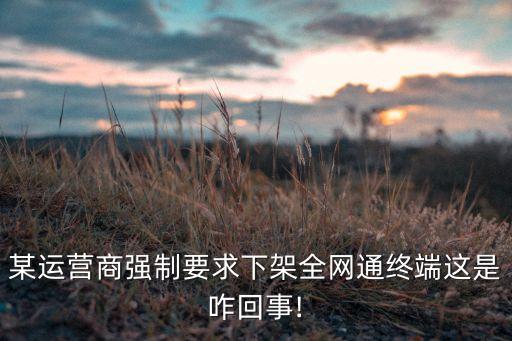 某運(yùn)營商強(qiáng)制要求下架全網(wǎng)通終端這是咋回事!