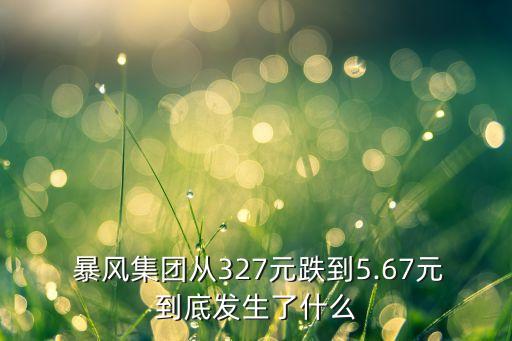  暴風集團從327元跌到5.67元到底發(fā)生了什么