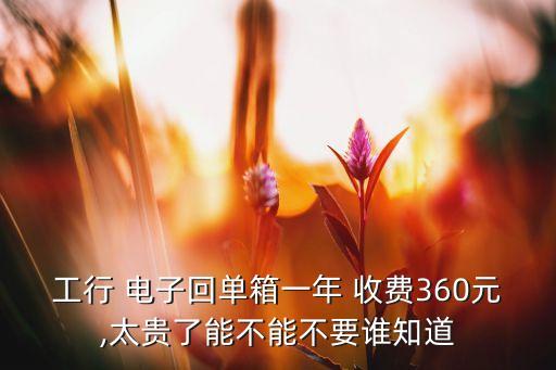 工行 電子回單箱一年 收費(fèi)360元,太貴了能不能不要誰知道