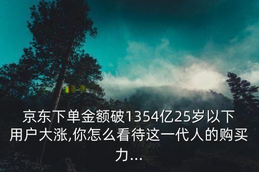 京東下單金額破1354億25歲以下用戶大漲,你怎么看待這一代人的購買力...