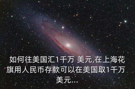 如何往美國匯1千萬 美元,在上?；ㄆ煊萌嗣駧糯婵羁梢栽诿绹?千萬 美元...