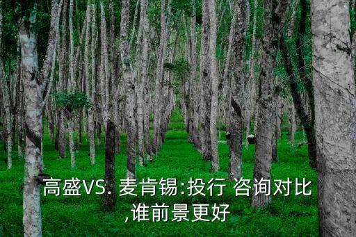 高盛VS. 麥肯錫:投行 咨詢對(duì)比,誰前景更好