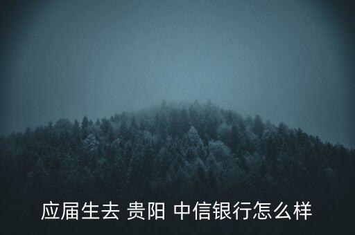 應(yīng)屆生去 貴陽 中信銀行怎么樣