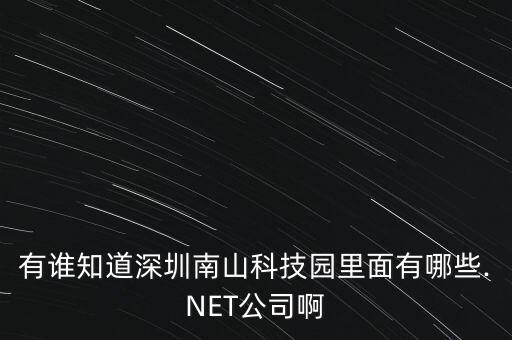 有誰知道深圳南山科技園里面有哪些.NET公司啊