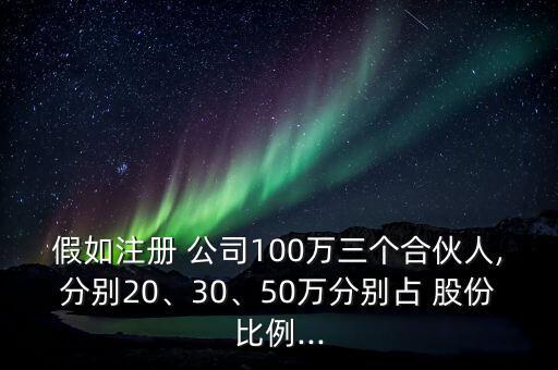 假如注冊(cè) 公司100萬(wàn)三個(gè)合伙人,分別20、30、50萬(wàn)分別占 股份比例...