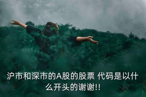 滬市和深市的A股的股票 代碼是以什么開頭的謝謝!!