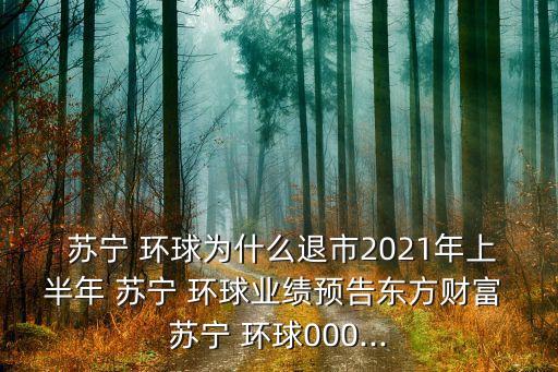  蘇寧 環(huán)球為什么退市2021年上半年 蘇寧 環(huán)球業(yè)績預(yù)告東方財富 蘇寧 環(huán)球000...