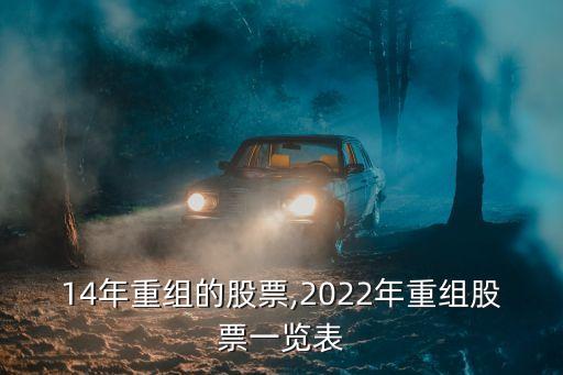 2014年重組的股票,2022年重組股票一覽表