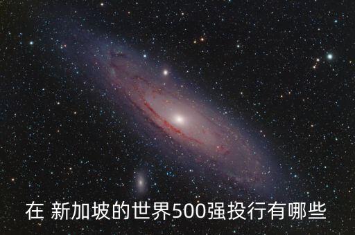 在 新加坡的世界500強投行有哪些