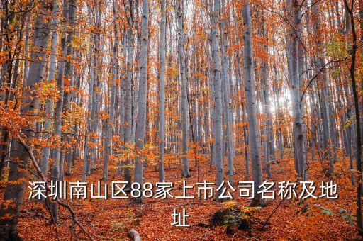  深圳南山區(qū)88家上市公司名稱(chēng)及地址