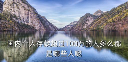 國(guó)內(nèi)個(gè)人存款超過100萬的人多么都是哪些人呢