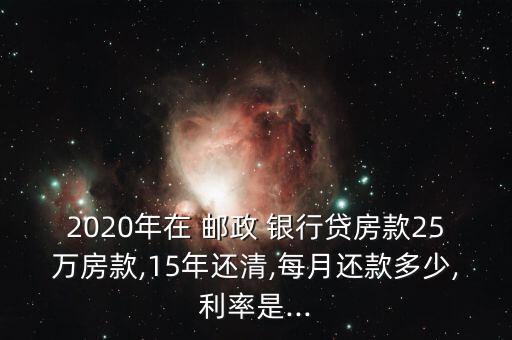 郵政銀行15年利率變化