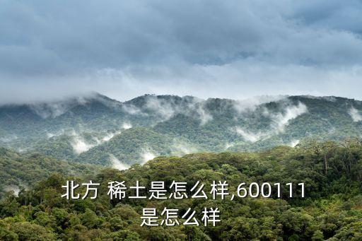  北方 稀土是怎么樣,600111是怎么樣