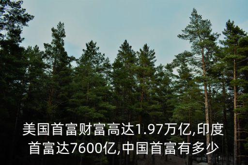 美國首富財富高達1.97萬億,印度首富達7600億,中國首富有多少