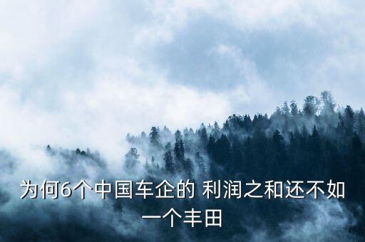 為何6個中國車企的 利潤之和還不如一個豐田