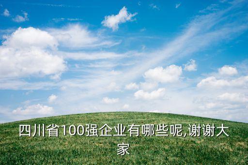 四川省100強企業(yè)有哪些呢,謝謝大家