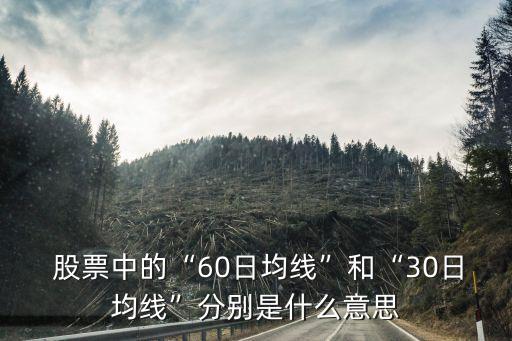  股票中的“60日均線”和“30日均線”分別是什么意思