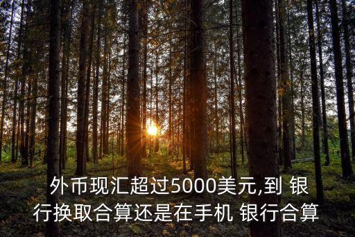  外幣現(xiàn)匯超過5000美元,到 銀行換取合算還是在手機 銀行合算