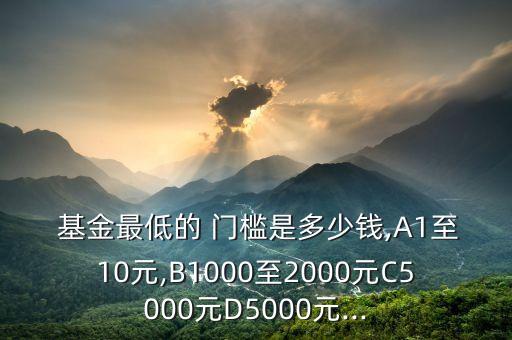  基金最低的 門檻是多少錢,A1至10元,B1000至2000元C5000元D5000元...