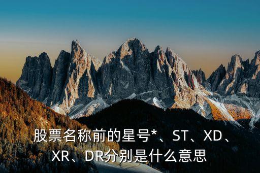  股票名稱前的星號(hào)*、ST、XD、XR、DR分別是什么意思