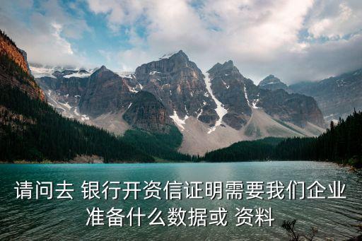 請問去 銀行開資信證明需要我們企業(yè)準備什么數(shù)據(jù)或 資料