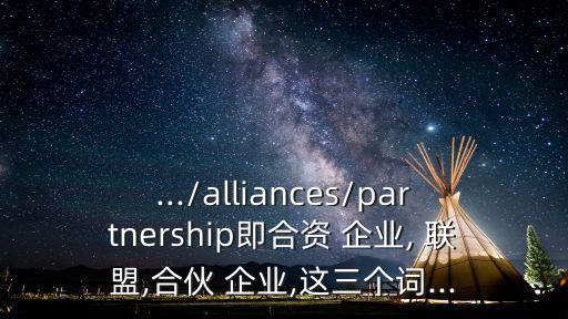 .../alliances/partnership即合資 企業(yè), 聯(lián)盟,合伙 企業(yè),這三個(gè)詞...