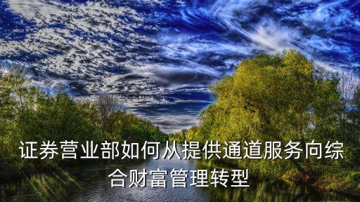  證券營業(yè)部如何從提供通道服務(wù)向綜合財富管理轉(zhuǎn)型