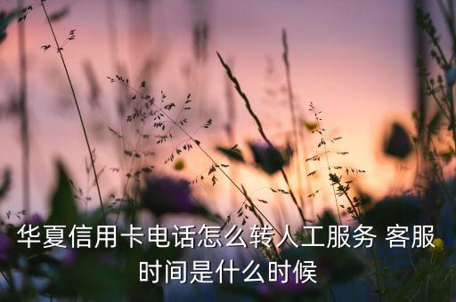 華夏信用卡電話(huà)怎么轉(zhuǎn)人工服務(wù) 客服時(shí)間是什么時(shí)候